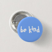 Sei Freundlich Typography Blau Weiße Schrift Button (Vorne & Hinten)