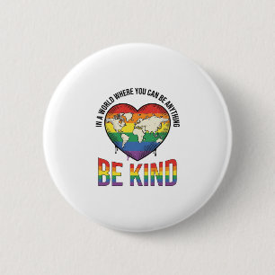 Sei freundlich Welt Herz Regenbogen Vektor T-Shirt Button