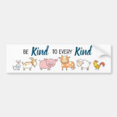 Sei freundlich zu allen Veganen niedlichen Tieren Autoaufkleber (Vorne)