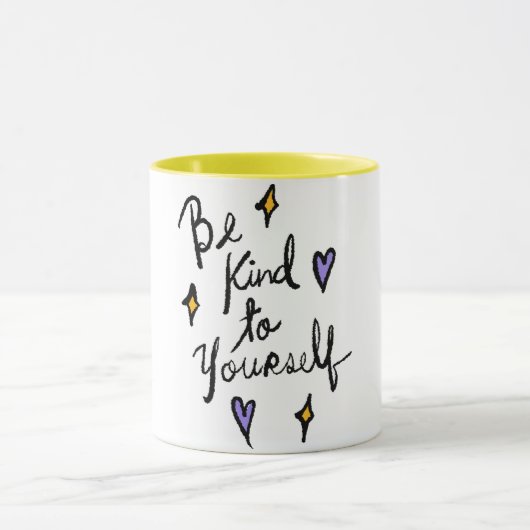 Sei freundlich zu dir selbst Motivations-Zitat Kaf Tasse (Zentrum)
