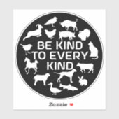 Sei freundlich zu jeder Art, Veganer Aktivismus, Aufkleber (Blatt)