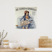 Sei freundlich zu Tieren Poster (Küche)
