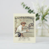 Sei freundlich zu Tieren USA Vintage Postkarte #2 (Stehend Vorderseite)