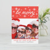 Sei froh Foto Weihnachtskarte Feiertagskarte (Stehend Vorderseite)