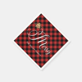 Sei froh, Goldbiene auf Red Buffalo Karierte Custo Serviette (Ecke)