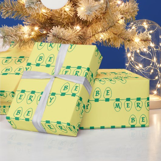 Sei froh, Lights Green Geschenkpapier (Feiertage)