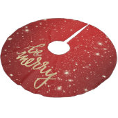 Sei froh, moderne rote Weihnachten Polyester Weihnachtsbaumdecke (Schrägansicht)