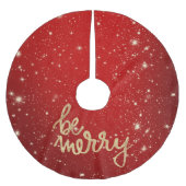 Sei froh, moderne rote Weihnachten Polyester Weihnachtsbaumdecke (Vorderseite)