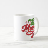Sei froh Retro Groovy Weihnachtsfeiertage Kaffeetasse (VorderseiteRechts)