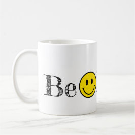 Sei froh Typografie Smile Face Emoji Kaffeemaschin Kaffeetasse