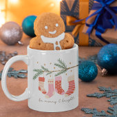 Sei froh und hell rot & weiß Weihnachten Urlaub Kaffeetasse