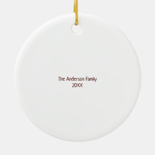 Sei froh und hell rot & weiß Weihnachten Urlaub Keramik Ornament (Hinten)