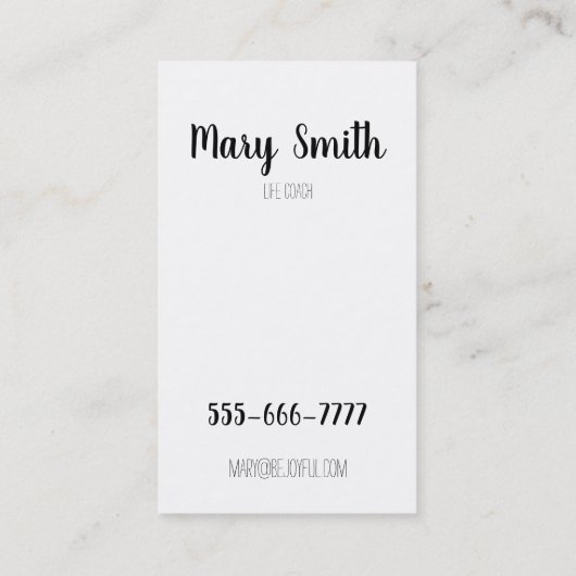 Sei froh visitenkarte (Rückseite)