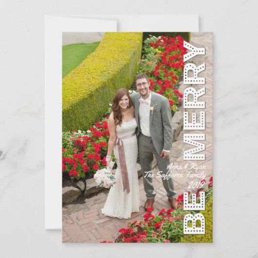 Sei froh Weihnachten Roten Urlaub Fotokarte (Vorderseite)