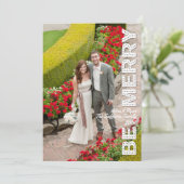 Sei froh Weihnachten Roten Urlaub Fotokarte (Stehend Vorderseite)