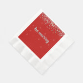 Sei froh, Weihnachten, Silberner Glitzer, Sparkle Serviette (Ecke)