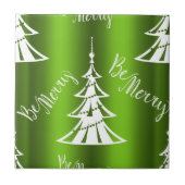 Sei frohe grüne Weihnachten Fliese (Vorderseite)