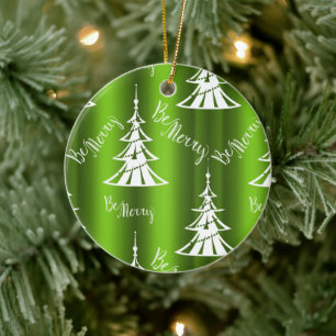 Sei frohe grüne Weihnachten Keramik Ornament
