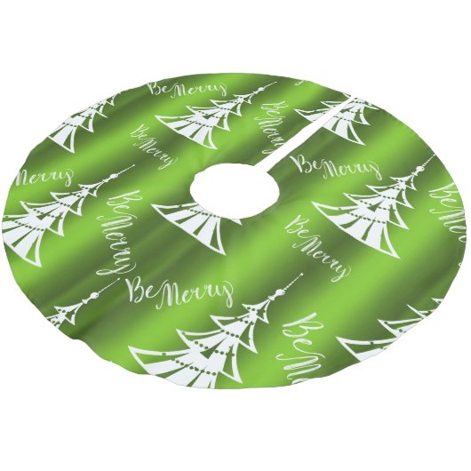 Sei frohe grüne Weihnachten Polyester Weihnachtsbaumdecke (Schrägansicht)