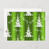 Sei frohe grüne Weihnachtsbaumen Postkarte (Vorne/Hinten)