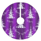 Sei frohe Lila Weihnachten Polyester Weihnachtsbaumdecke (Vorderseite)