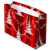 Sei frohe rote Weihnachten Große Geschenktüte (Rückseite Schrägansicht)