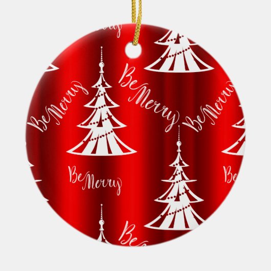 Sei frohe rote Weihnachten Keramik Ornament (Vorne)