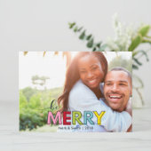 Sei frohe Weihnachten farbenfroher Spaß Modern hel (Stehend Vorderseite)