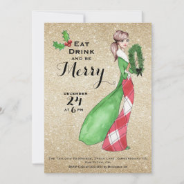 Sei frohe Weihnachts-Abendessen Paty Einladung