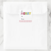 Sei frohe Weihnachtsgeschenke Tag farbenfroher Spa Quadratischer Aufkleber (Tasche)