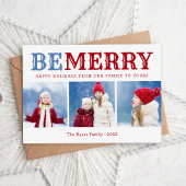 Sei fröhlich | 3 FotoCollage Magnetische Weihnacht Magnetkarte