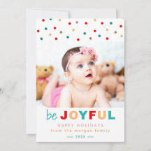 Sei fröhlich Confetti Dots Holiday Baby Kinder Fot