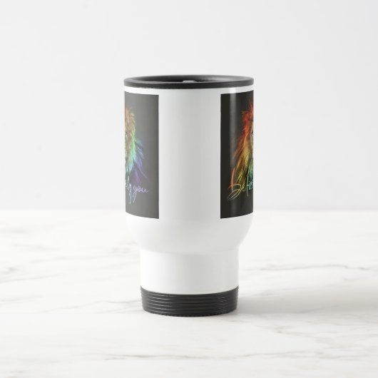 "Sei fröhlich du" Reisecoffee Mug. Reisebecher (Mittel)