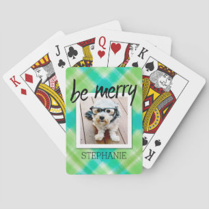 Sei fröhlich farbenfroh Modernes Foto Wasserfarben Spielkarten