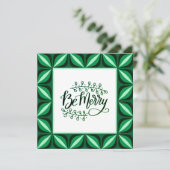 Sei fröhlich grüne Retro Weihnachtskarte (Stehend Vorderseite)