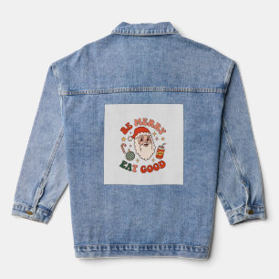 Sei fröhlich, iss gutes Weihnachten Santa Soda Zuc Jeansjacke