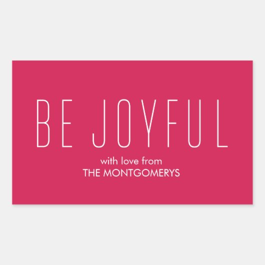 Sei fröhlich, moderne Weihnachtsgeschenke Rechteckiger Aufkleber (Vorderseite)