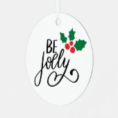 Sei fröhlich ornament aus metall (Vorderseite links)