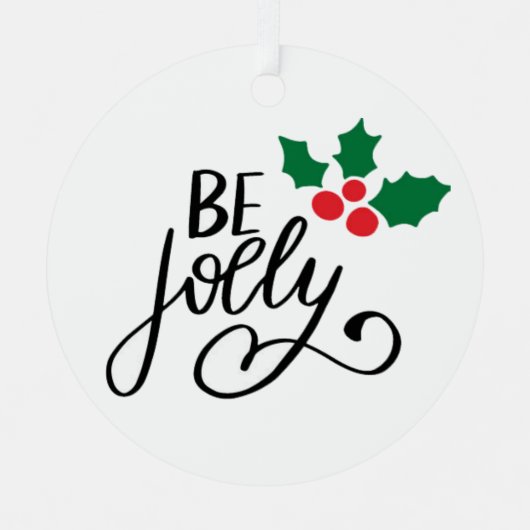 Sei fröhlich ornament aus metall (Vorderseite)