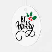 Sei fröhlich ornament aus metall (Vorderseite links)