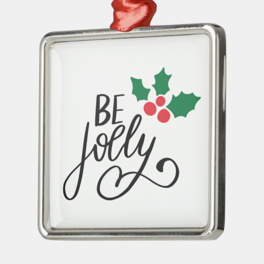 Sei fröhlich ornament aus metall (Links)