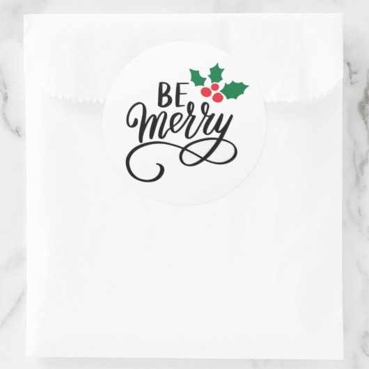 Sei fröhlich runder aufkleber (Tasche)