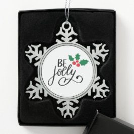 Sei fröhlich schneeflocken Zinn-Ornament