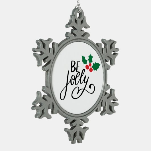 Sei fröhlich schneeflocken Zinn-Ornament (Links)