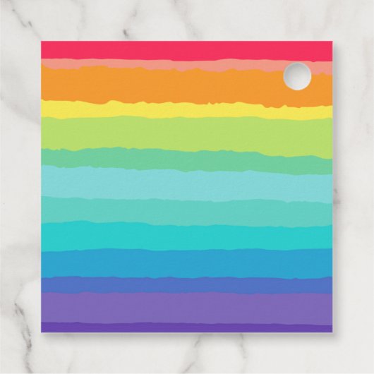 Sei fröhlich und hell Rainbow Custom Weihnachts-Pa Geschenkanhänger (Rückseite)