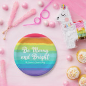 Sei fröhlich und hell Rainbow Custom Weihnachts-Pa Pappteller (Party)