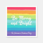 Sei fröhlich und hell Rainbow Custom Weihnachts-Pa Serviette (Vorderseite)