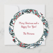 Sei fröhlich! Weihnachts-Weihnachtsberries Wreath Feiertagskarte (Rückseite)