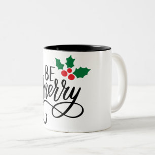 Sei fröhlich zweifarbige tasse