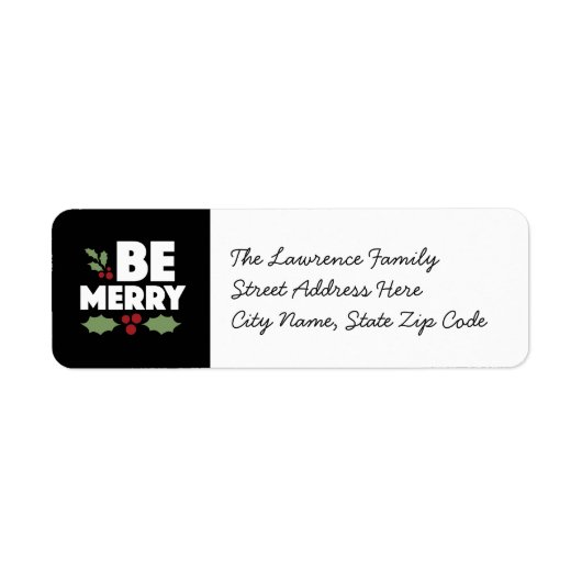 Sei fröhliche Rücksendeadressen-Aufkleber, Weihnac (Vorne)